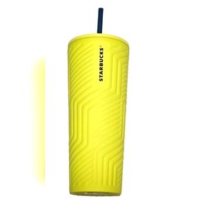 Starbucks Winter 2024 Yellow Angular Stainless Steel Soft Touch Venti Tumbler